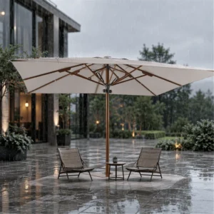 Thickened Aluminum Center Pole Umbrella with Hydraulic Lifting System for Outdoor Terrace Shade