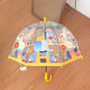 Thickened Hand-Open Long-Handled Transparent Straight Umbrella for Children