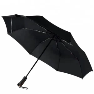 Three-Fold Automatic Umbrella with Wooden-Effect Handle