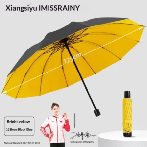 Three-Fold Business Advertising Umbrella Large Thick Solid Manual Sunscreen Rainproof with Custom Logo