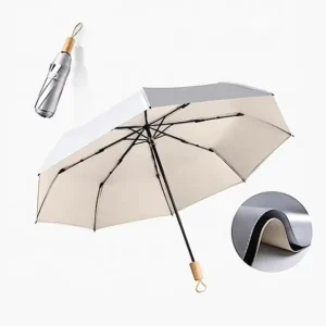 Three-Fold Double-Layer Easy-to-Carry Solid-Color Umbrella