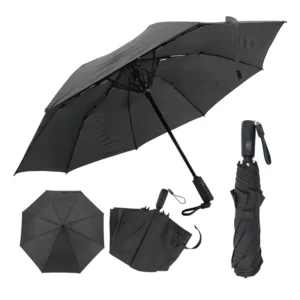 Three-Fold Fan Umbrella with USB-Charge Handle 103cm Open Diameter Custom Logo