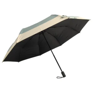 Three-Fold Manual Open Umbrella, 21-Inch, Black UV Protection Coating, UPF50+