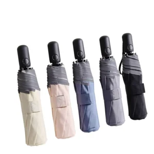 Three-Fold Semi-Automatic Dual-Use Sun and Rain Business Umbrella with UV Protection