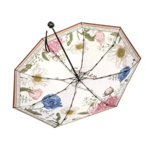 Three-Fold UV Protection Adult Clear Dual-Purpose Wind-Deflecting Polyester Umbrella