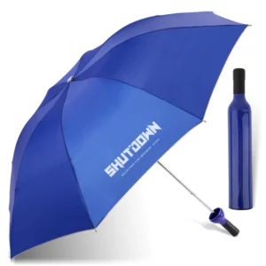 Three-Fold Wine Bottle Shape Umbrella with Custom Logo for Adults