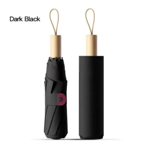 Three-Fold Wooden Handle Memory Patch Umbrella