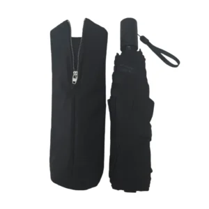 Three-Folding Automatic Lightweight Shape-Memory UV-Coated Umbrella for Rain and Sun