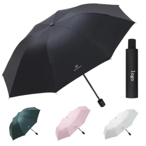 Three-Folding Automatic Travel Umbrella, Portable, Sunshade, Windproof, for Women and Girls