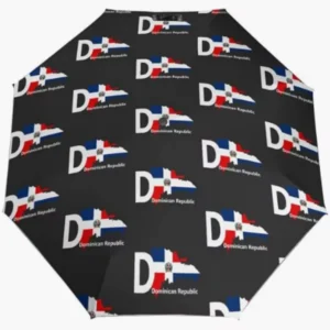 Tidy Closed Dominican Republic Rainproof Sunproof Umbrella National Flag Emblem Pattern Print Fully Automatic Umbrella