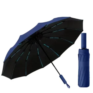 Top-quality Classic 190T Pongee Three Folding Fully Automatic Logo Umbrella Customized Color 12 Ribs for Men Women Outdoor Use