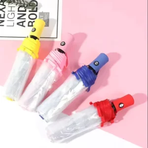 Transparent Automatic Folding Windproof Clear Umbrella Outdoor Travel Sun Rain Umbrella