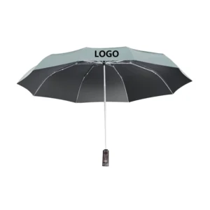Transparent Black Automatic Three-Fold Reverse Folding Umbrella