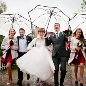 Transparent Bubble Umbrella Wedding J Handle Semi Automatic Rain Sun Outdoor Custom Logo Promotional Gift Supplier