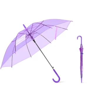 Transparent Colorful Automatic Open Straight Umbrella