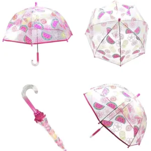 Transparent Dome Bubble Umbrella Lightweight Auto Open Stick Umbrella for Children