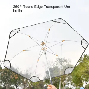 Transparent Long Handle Straight Rod White Advertising Umbrella with Custom Logo Printing for Business Gifts