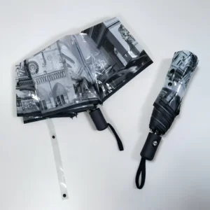 Transparent POE 3-Fold Portable Lightweight 8-Rib Fully Automatic Umbrella