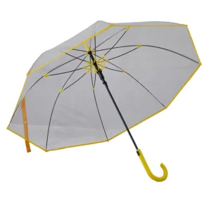 Transparent POE Premium Umbrella With High Quality Fiberglass Ribs
