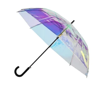 Transparent PVC Colorful Straight Rain Umbrella