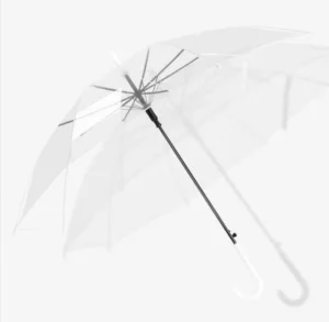Transparent PVC Long Handle Straight Umbrella Candy Colored 8 Bone Rain Cover for Travel Manual Control Clear Sun Protection