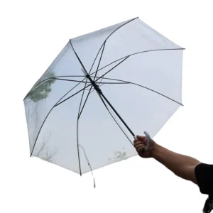 Transparent Parasol Umbrella Colored Dot Print Manual Straight Umbrella