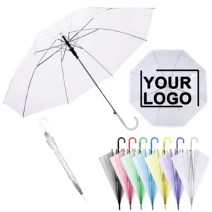 Transparent Straight Umbrella for Rain and Sun with Custom Logo, Advertising Gift, Supplier