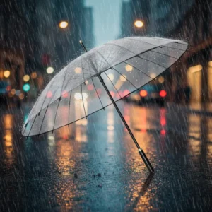 Transparent Umbrella Stainless Steel Handle 24 Ribs 105 cm Open Diameter