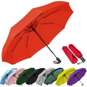 Travel 3-Fold Auto-Open Auto-Close Compact Windproof UV Umbrella