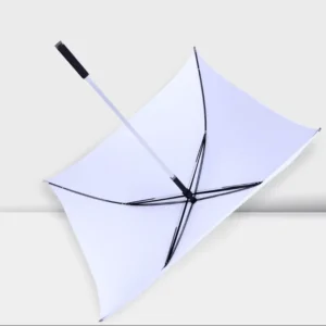 Travel Manual Large 4-Panel Aluminum Square-Shaft Rib Handle Black Rubber-Coated Polyester Pongee Square Umbrella