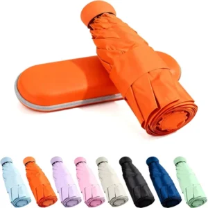 Travel Mini Umbrella with Case for Purse Small Compact UV Sun Protection Manual Pocket Umbrella with logo