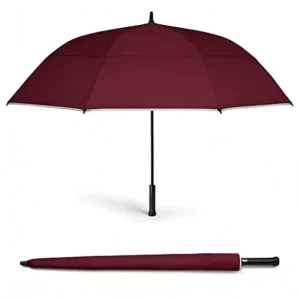 Travel-Size Large-Canopy Windproof Wine Red 80-Inch Automatic Golf Umbrella