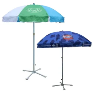 Travel Waterproof Patio Sun Parasol Custom Beach Umbrella with Logo Printing Camping Parasol