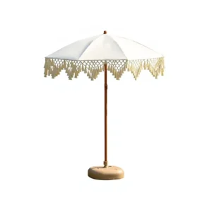 Triangular Tassel Steel Rod Impact Cloth Outdoor Sunshade Beach Garden Courtyard Umbrella