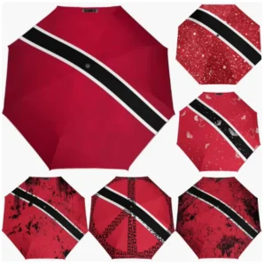 Trinidad and Tobago National Flag Fully Automatic Folding Umbrella, Painted Design