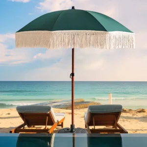Tropical Beach Umbrella Outdoor Umbrella with Tassel Patio Umbrella Sun & Rain Protection for Garden Hotel Parasol
