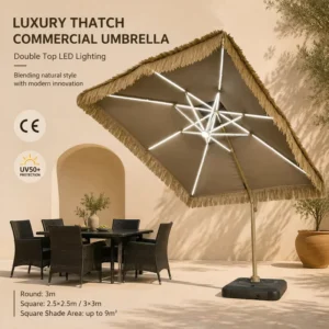 Tropical Center Pole Patio Umbrella for Resort Poolsides
