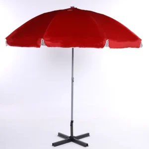 Turning Beach Umbrella Steel Pole Fabric Large Outdoor Commercial Use with Base Sunshade Parasol