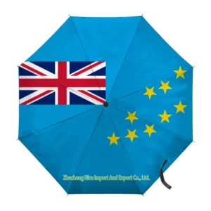 Tuvalu Flag Folding Umbrella Automatic Open Close Compact Portable Large Windproof Rain Protection