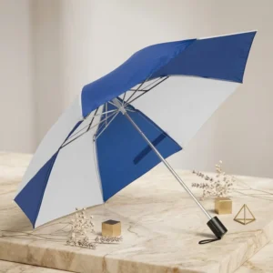Two Folding Polyester Umbrella Alloy Ribs Manual Open 8 Ribs Compact Rain Protection Travel