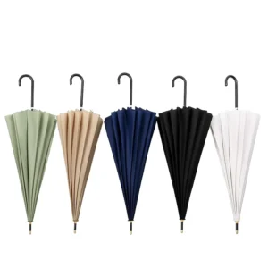 UB13 Japanese Style Straight Umbrella Solid Color Fashion Umbrella with Leather Handle Advertising Printed Logo