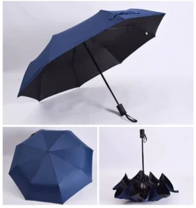 UM09 3 Fold Umbrella 21 Inch Straight Style Automatic Sun and Rain Dual Purpose Umbrella