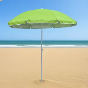 UPF50+ Blue Aluminum Outdoor Beach Umbrella with UV Protection Windproof 3.25ft Radius for Courtyard & Park Use