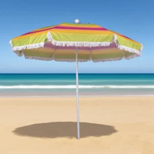 UPF50+ Outdoor Beach Umbrella with UV Protection and Windproof Feature for Park, Gym, Hotel, or Courtyard
