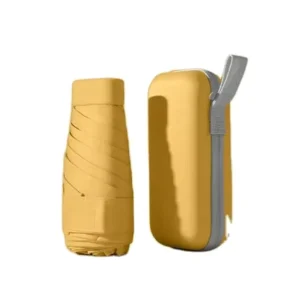 UV Coating Mini Flat 6 Fold Manual Open Windproof Waterproof Sun Umbrella Light Feature Capsule Umbrella Custom Logo for Gift