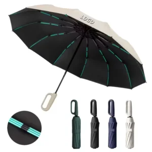 UV Folding Rain Umbrella with Durable Grip, Ring Buckle, Automatic Opening