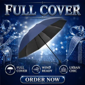 UV-Proof 10K Large Wind-Resistant Manual Folding Golf Umbrella with Steel Shaft