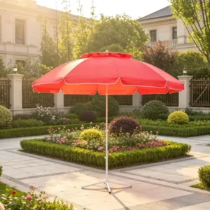 UV Protected 150cm Radius Double Top Beach Parasol Double Layer Canopy Sun Umbrella for Patio Pool Garden