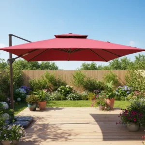 UV Protection Center Pole Patio Umbrella with UPF 50+ Sun Block Outdoor Parasol for Beach and Pool Use