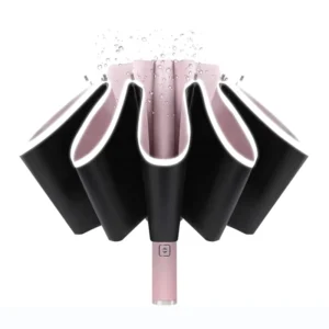 UV Protection Compact Windproof Reverse Umbrella, Automatic Folding Inverted Car Travel Umbrella